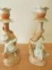 Pair of Circa 1885 Porcelain Candle Sticks (As Viewed/Pictured). - 4