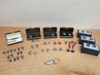 26 x Items of Jewellery and Accessories to Include: 6 x Pairs of Cufflinks in Boxes, 18 x Loose Pairs of Cufflinks, 1 x Boxed Sterling Silver Money Clip & 1 x Key Ring.