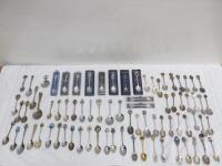 Large Quantity of Silver Plated & Hall Marked Collectible Spoons to Include 10 Boxed & 76 Unboxed.