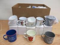 38 x Assorted Tin Mugs In Variety of Styles, Patterns & Designs.