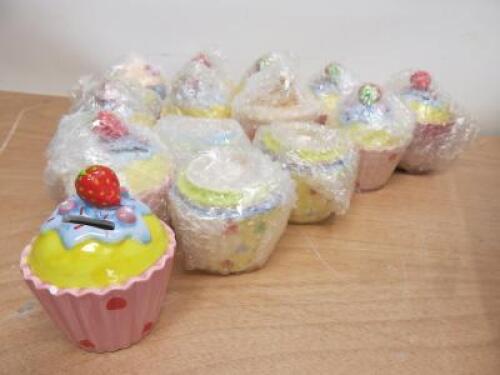 15 x Ceramic Cup Cake Money Boxes.