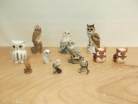 10 x Ceramic Owls in Assorted Designs & Styles (as viewed/pictured).