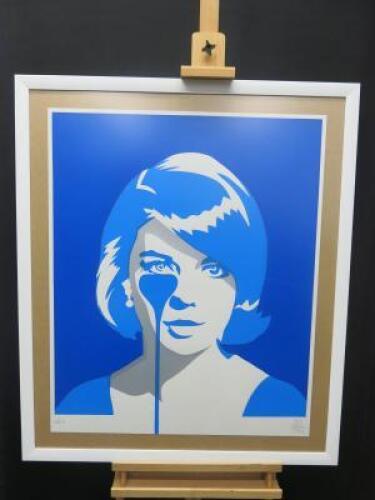 Pure Evil 'JFK's Nightmare - The First Lady in Blue' Limited Edition Screenprint 54/100 Signed & Numbered in Pencil by the Artist. Framed & Glazed. Size 86 x 100cm.