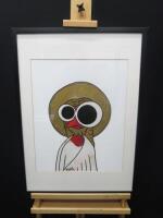 Qwelti ' Bird Jesus' Limited Edition Print 05/18 Tylers & Co. Framed & Glazed. Size 38 x 72cm.