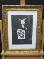 Framed & Glazed Artwork ' This Helps me Pretend I'm Free' Dated 23/12/2007 by Unknown, Old Compton, W1. Size 37 x 47cm.