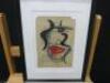 2 x Framed & Glazed Artworks by Anna Laurini 'Abstract Faces on Old Paper' Dated October 2020, Bruton St, W1. Size 33 x 42cm. - 2