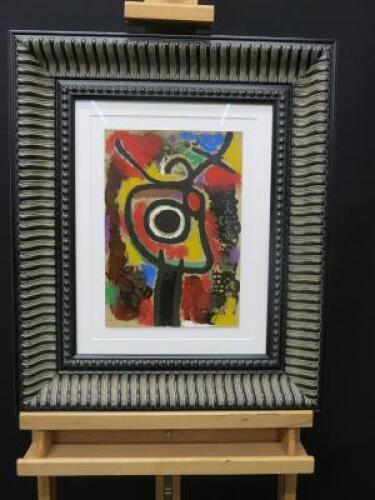 Joan Miro Personnage 'Unnamed' Medium Pochoir, Dated 1965, Framed & Glazed, Edition 1200 Printed by Jacomet. Size 50 x 59cm.