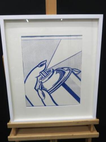 Lichtenstein Spray Can' Roy Lichtenstein (1923-1997) - (1964) Original Lithograph from One Cent Line Ltd Edition. Framed & Glazed. Size 43 x 50cm.