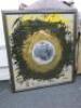 Large Contemporary Artwork on Glass, with Abstract Pattern and Centre Mirror in Frame, Unsigned. Size 134 x 120cm. - 2
