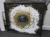 Large Contemporary Artwork on Glass, with Abstract Pattern and Centre Mirror in Frame, Unsigned. Size 134 x 120cm. - 3