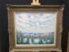 Norman Lloyd 'Pond Reeds Under a Cloudy Sky' Oil on Canvas, Signed by the Artist in Gilt Frame, Size 79 x 69cm. - 2