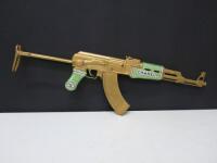 Peter Rehnquist Replica AK47, Sprayed Gold with Chanel Embed Diamontes to Stock & Grip, S/N 16382.