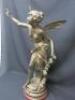 Fee Aux Fleurs Cast Bronze Fairy Statue on Marble Base. - 5