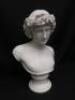 Stone Roman Bust 'Antinous' with Roman Coin Set in the Base. Unknown Sculptor. - 2