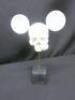 Mickey Mouse & Bugs Bunny Skeleton Heads on Marble Stands. NOTE: damage to 1 x Mickey ear. - 3