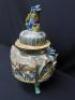Japanese Koro, 20th Century Ceramic with Lid, Decorated with Japanese Gardens, Figures & Dragons Total Height 38cm. - 2