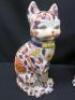 Pair of Chinese Cats, Decorated with Flowers & Leaves. Signed on the Bottom (As Pictured). Size (H) 36cm. - 4