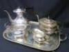 EPNS Tea & Coffee Pot with Milk & Cream Jugs on Tray. - 2