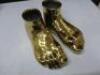 6 x Items of Kare Design China to Include: 4 x Gold Feet & 2 x Vase Mouth. - 4