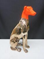 China Rose Coloured Gold Greyhound with Orange Head.