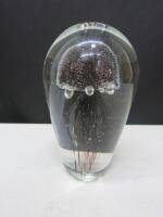 Glass Paperweight with Jelly Fish Inside.