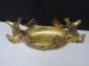 Pair of Gilt Gold Effect Candle Stands & Reindeer Fruit Bowl. - 2