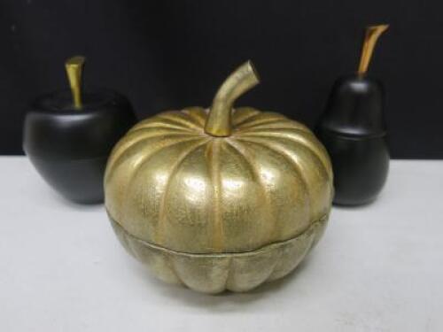 Gold Pumpkin Spice Incense Burner with Black Apple & Pear Broste.