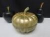 Gold Pumpkin Spice Incense Burner with Black Apple & Pear Broste.