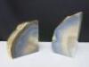 2 x Stone Amethyst Book Ends with Gold Leaf Outers.