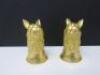 Pair of Brass Hare Head Salt & Pepper Shakers.