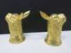 Pair of Brass Hare Head Salt & Pepper Shakers. - 3