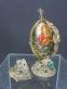Brass Egg with Religious Figure & Green Stones. NOTE: door requires repair. - 5