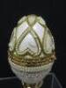 Brass Faberge Style Egg. NOTE: crack to shell. - 2