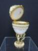 Brass Faberge Style Egg. NOTE: crack to shell. - 3