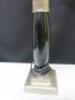 Heavy Pewter & Black Enamelled Column Floor Standing Lamp with Black Shade (162cm) and Matching Table Lamp (65cm High). - 8
