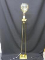 Brass Modern Floor Standing Standard Lamp with Large Filament Bulb. Size (H) 156cm.