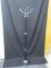 Black & Chrome Coat Stand with Marble Base. Size (H) 77cm.