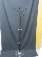 Black Coat Stand with Marble Base. Size (H) 71cm.