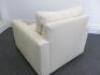 Woven Fabric Cream Armchair with Seat & Back Cushion. Size H70cm x W87cm x D90cm. - 6
