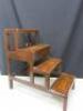 Antique Wooden Fold Out Library Steps. Requires Some Repair. Size H71cm x W41cm x D70cm (As Viewed/Pictured). - 3