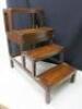 Antique Wooden Fold Out Library Steps. Requires Some Repair. Size H71cm x W41cm x D70cm (As Viewed/Pictured). - 4