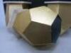 3 x Side Tables with Hexagonal Marble Top on Gold Coloured Metal Base. Size H48 x W44 x D38cm. - 4