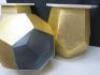 3 x Side Tables with Hexagonal Marble Top on Gold Coloured Metal Base. Size H48 x W44 x D38cm. - 5