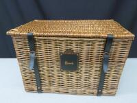 Harrods Wicker Lined Hamper Basket, Size H38cm x W56cm x D40cm.