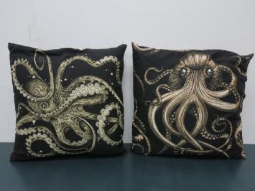 Squid & Octopus Designed Cushions. Size 43cm x 43cm.