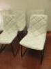 6 x Cream Faux Leather Quilted Dining Chairs on Metal Frame (Condition As Viewed/Pictured). - 2