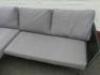 L' Shaped Outdoor Garden Sofa with Strung Back & 5 x Cushions. Size H65 x W200 x D70cm. - 3