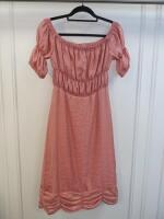 Black Sapote Mayfair Ladies Dusty Pink Ruched Waist Bardot Dress. Size S. RRP £355.