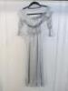 Black Sapote Mayfair Ladies Silver Lurex Ruched Waist Bardot Midi Dress. Size S. RRP £365. - 2
