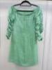 Black Sapote Mayfair Ladies Green Bardot Dress. Size S. RRP £370. - 2